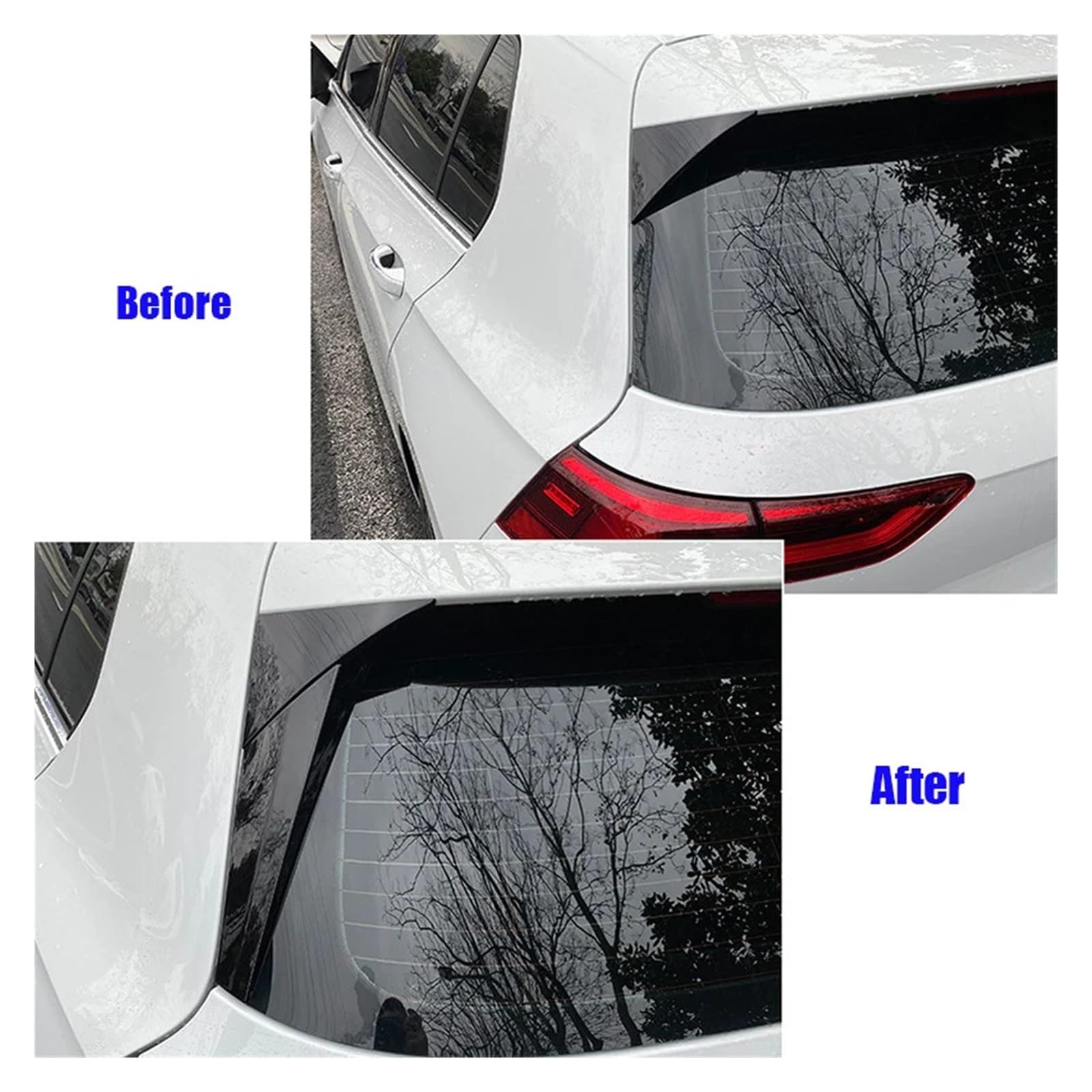 Osłona tylnego spojlera szyby bocznej, Compatible With Volkswagena, Compatible With Golfa, 8 MK8 2020-2022(Carbon Look)