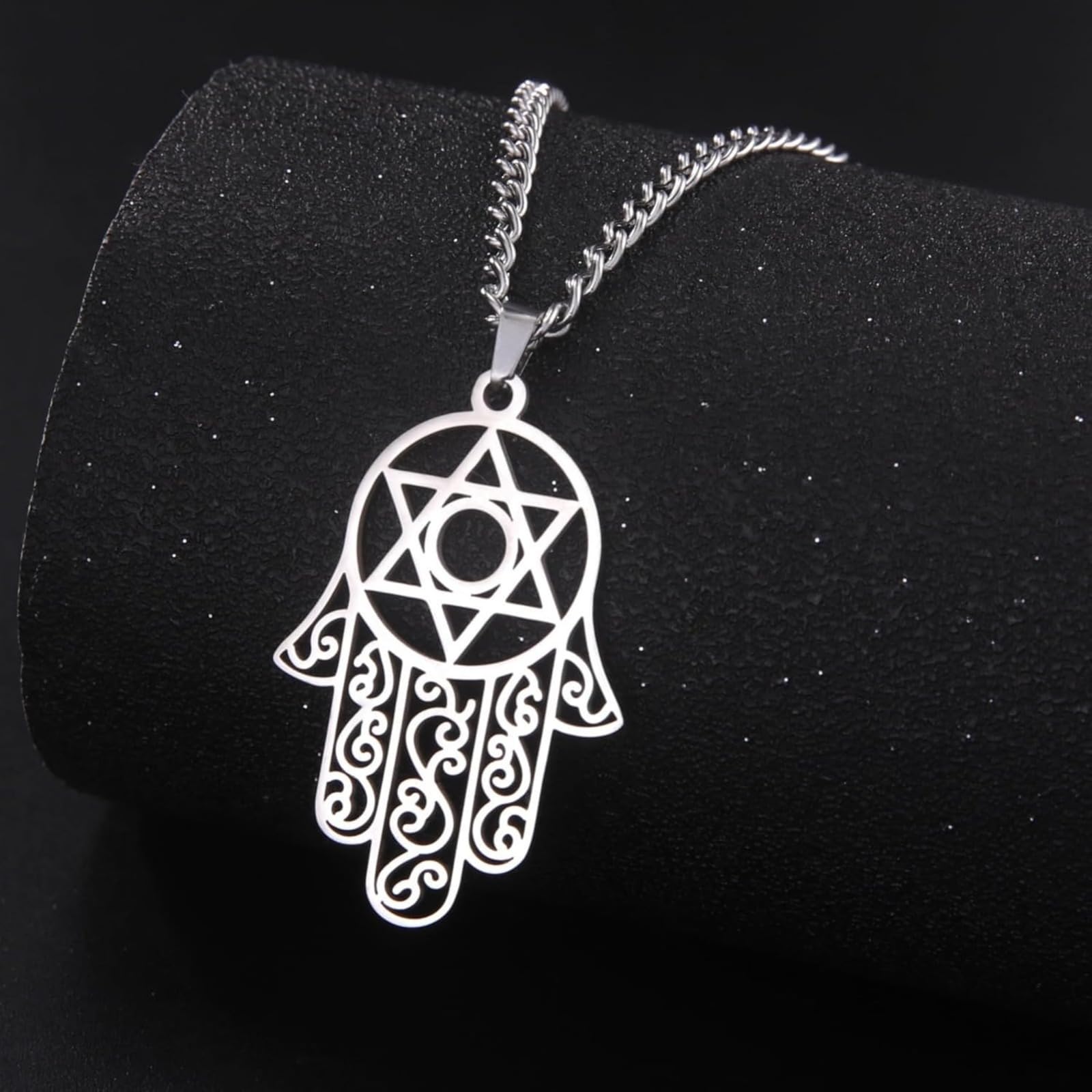 Vita Stella a Sei Punti Vintage Penderant Netro Retro Palm Star Collana Uomini e Donne Regalo Gioielli Artigianali Gli Amanti della Elegante Accessoria Bohémien per Ogni Occasione