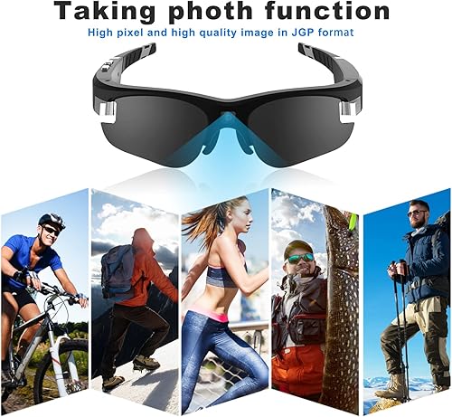 Miniatura 5 de 1080P Full HD Cámara Gafas de sol de vídeo de grabación de vídeo Cámara de disparo Gafas para Caza Ciclismo Conducción Senderismo Pesca