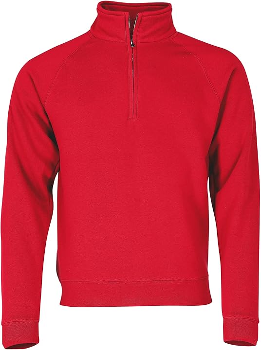 Fruit of the loom felpa rossa per uomo a maniche lunghe 62-032-0