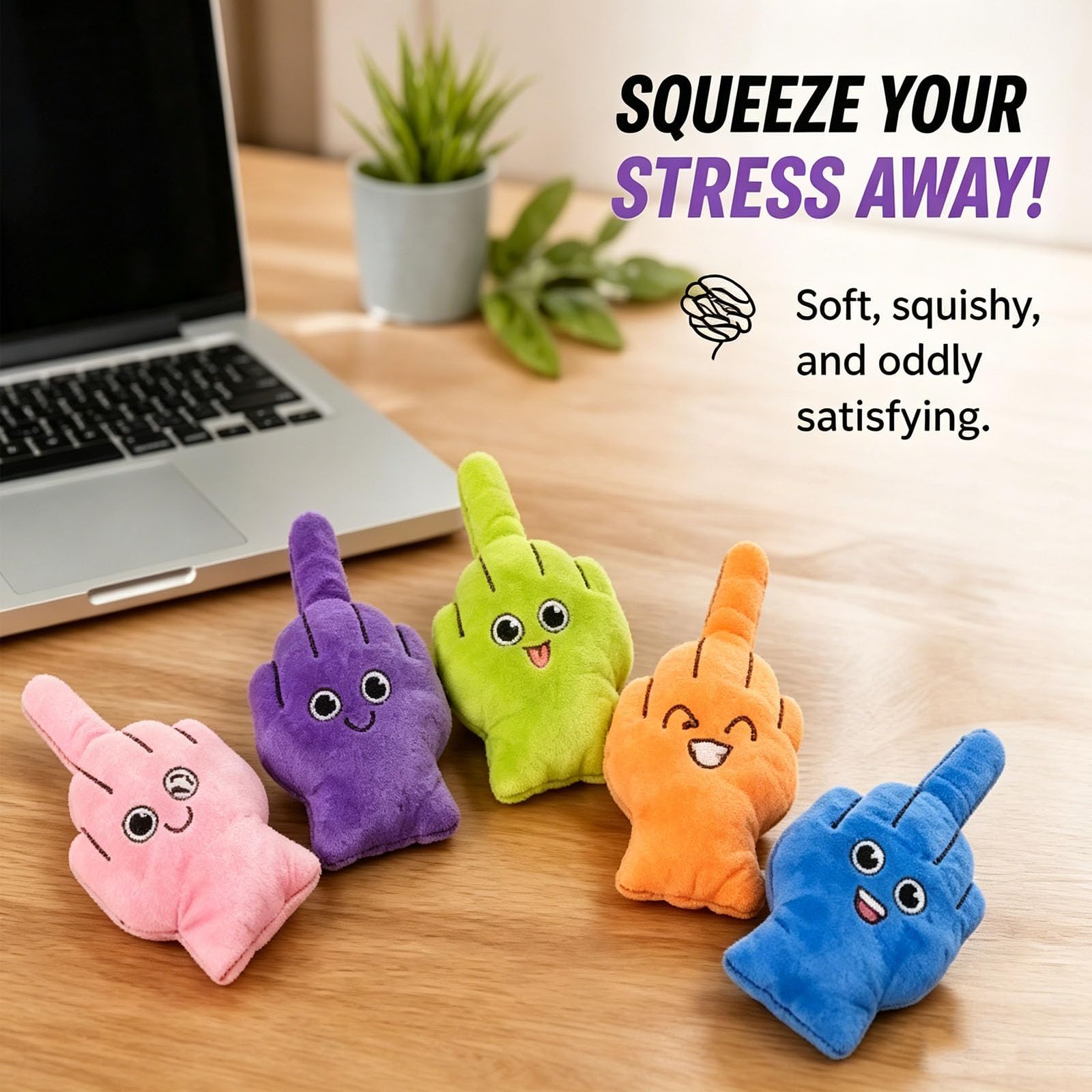 Set di cuscini imperdibili un set di cuscini decorativi morbidi e divertenti composto da 5 cuscini in peluche a forma di dito medio caratterizzati da fantasiosi motivi astratti