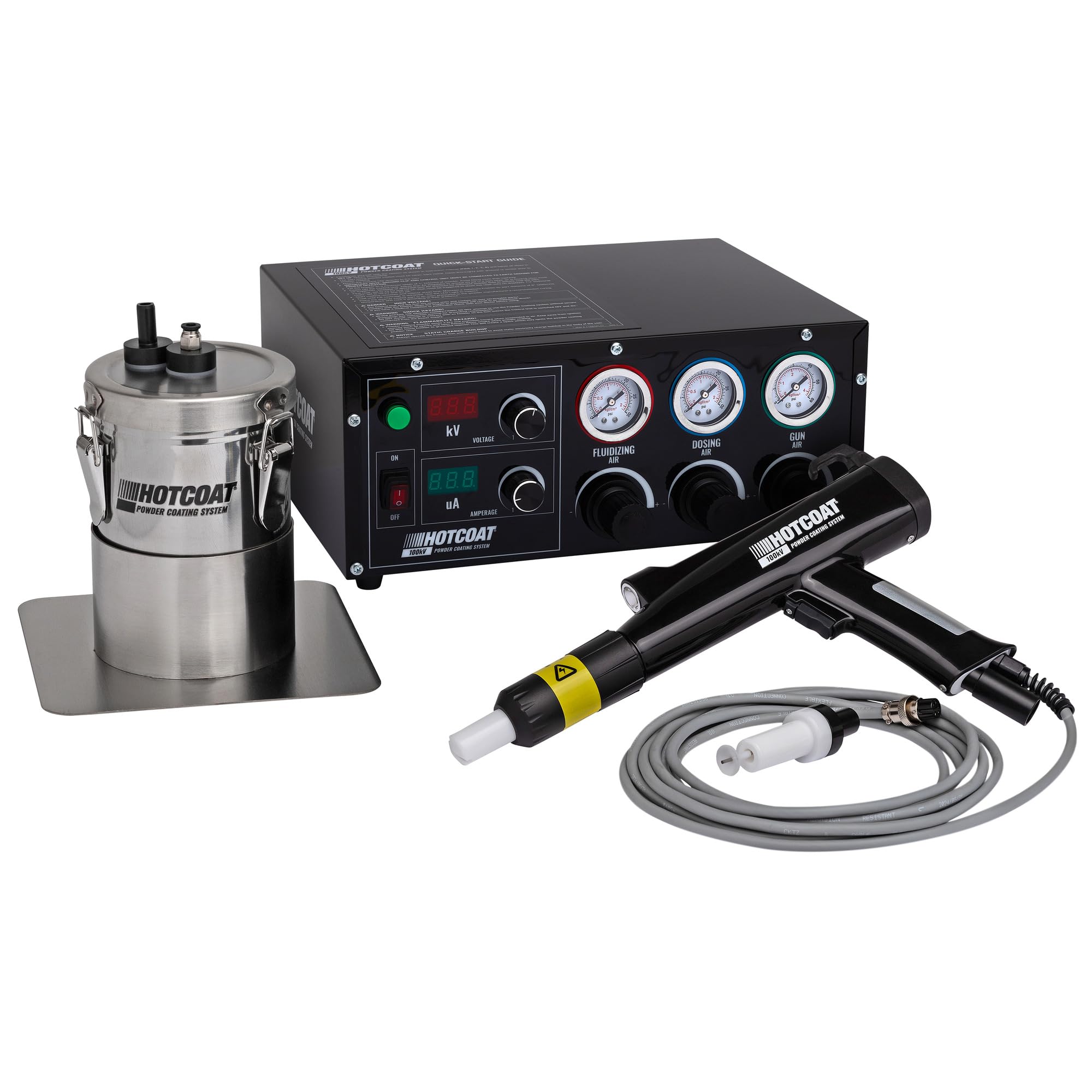 Eastwood HotCoat 100kV Powder Coating Gun System | Multi-Coat Coverage | 2-lb Powder Hopper | Integrated LED Light