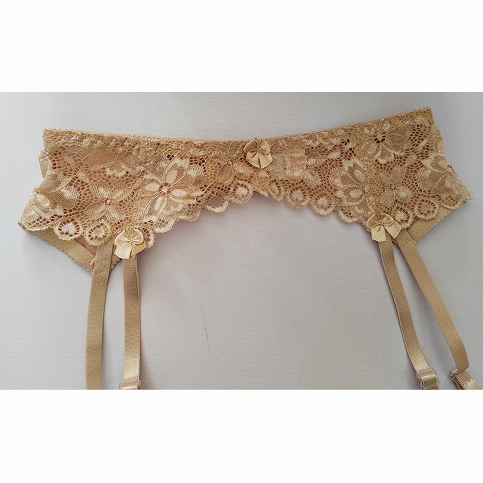 Donne Sexy Reggicalze per Calze Bretelle in Pizzo Lingerie A Rete con 4 Clip Regolabili Perizoma A Vita Alta(XL)