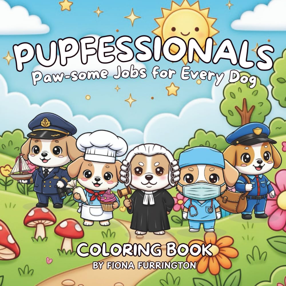 Pupfessionals: Paw-some Jobs for Every Dog Coloring Book: Perfect for Dog Lovers, Teens, and Adults Who Love to Color