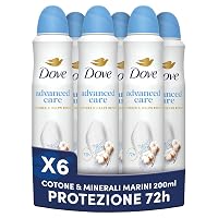 Dove Deodorante Spray Advanced Care Fresh Cotton, Deodorante 72 Ore Protezione Sudore e Odori