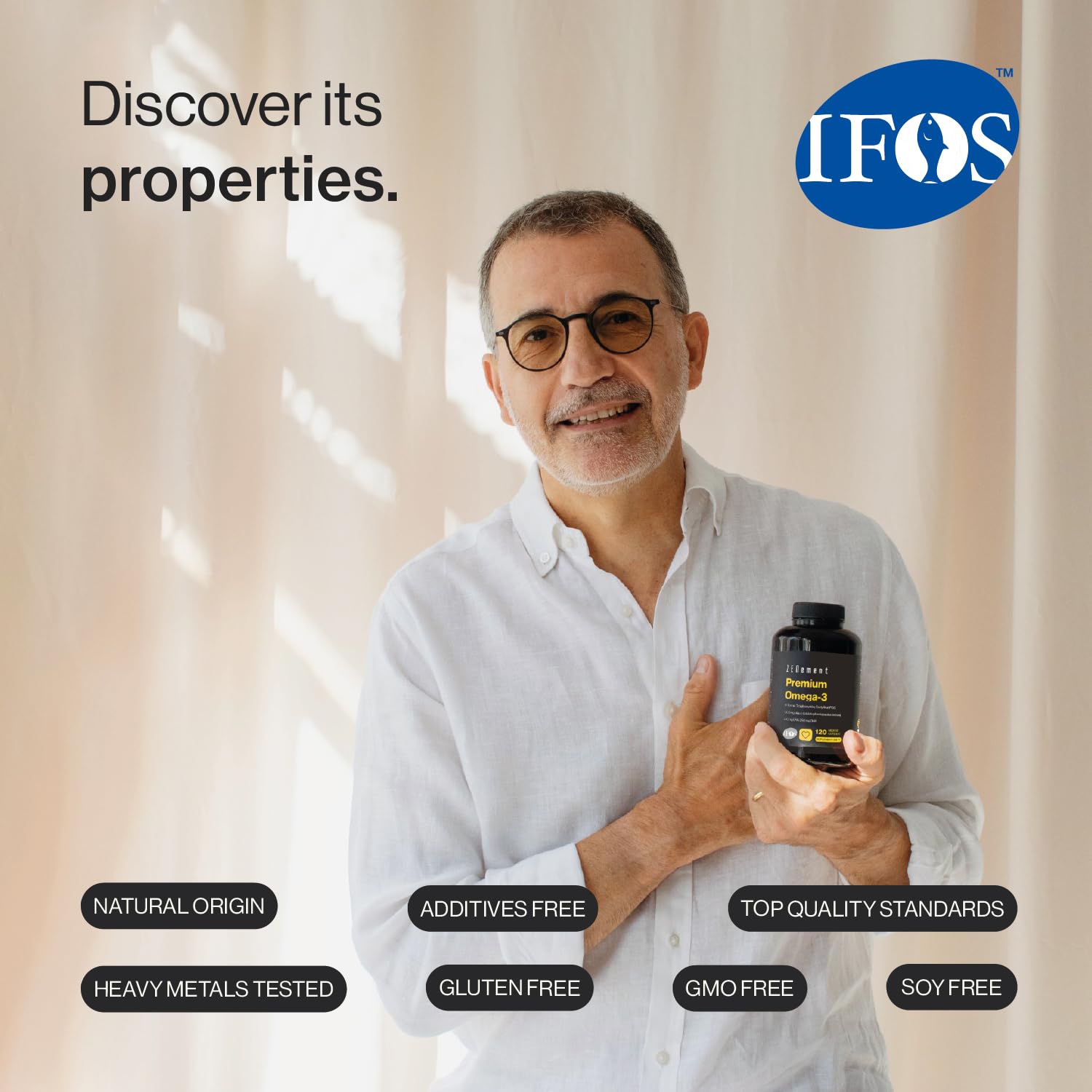 Omega 3 Premium IFOS Triglicéridos - 1000mg EPA y 500mg DHA - 120 Cápsulas (Paquete de 2)