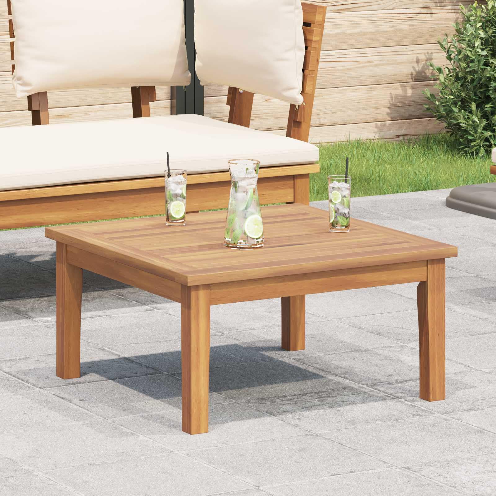 Arborthrum Garden Table Outdoor Dining Table Patio Bistro Table Brown Solid Teak wood