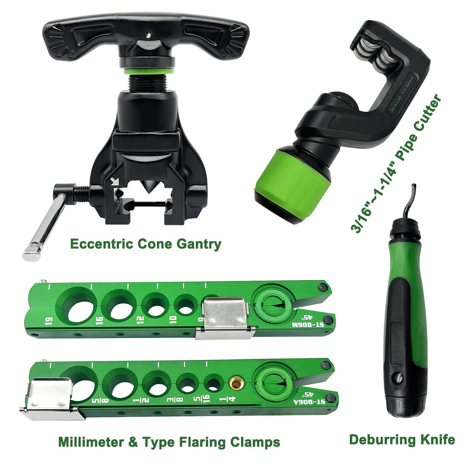 Kit de Herramientas para abocardar tuberías con cortatubos y Herramienta de desbarbado, Herramienta de abocardado excéntrica para tuberías, Herramientas Esenciales para una fácil instalación.