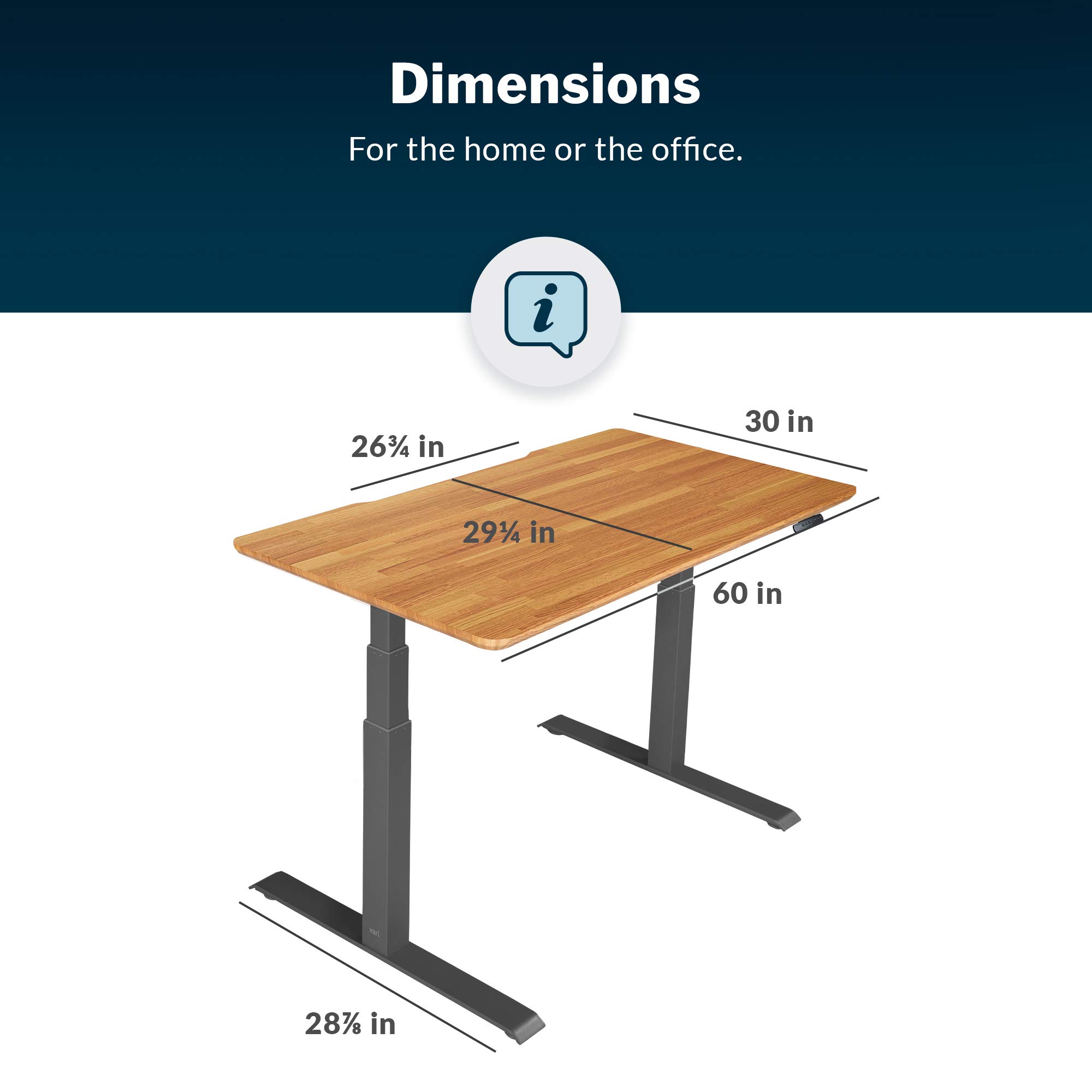 Buy Vari Electric Standing Desk 60" x 30" Sit to Stand Desk for The