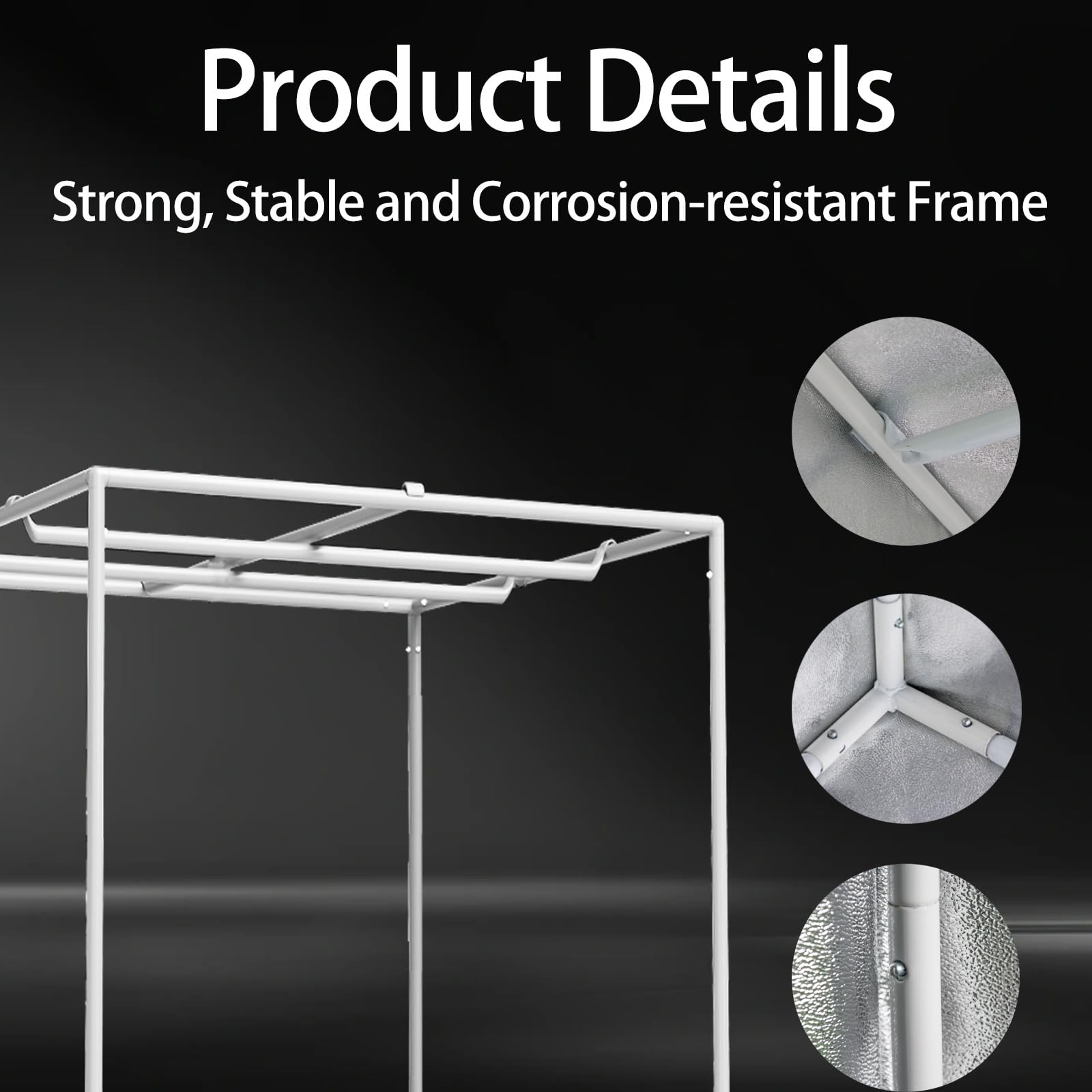 SunStream Grow Tent Tente de Culture Grow Box 60x60x140 cm Hydroponique Tente de Croissance avec Fenêtre d'Observation pour Plantes (Noir, 24"x24"x56")