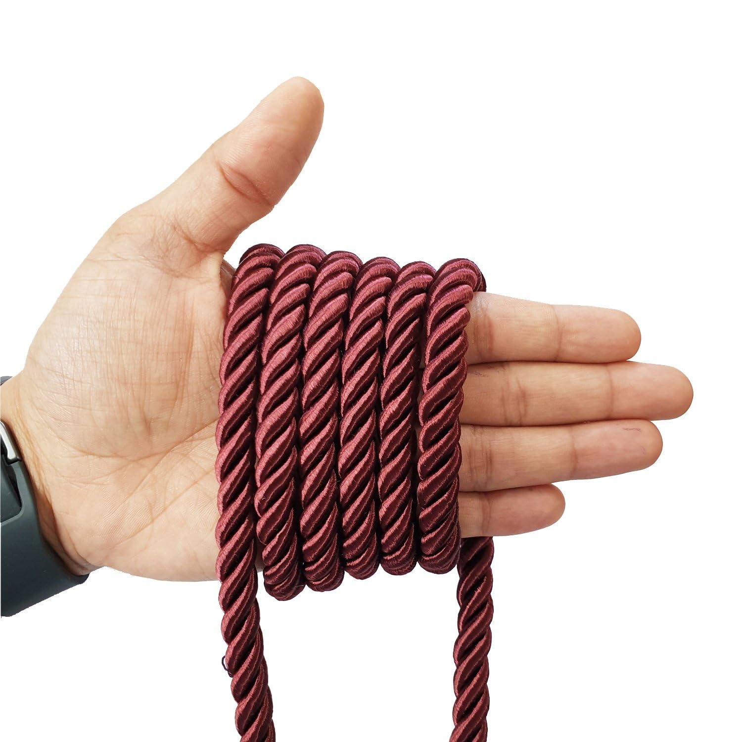 8mm Twisted Cord,Furnishing Cushion Upholstery Barley Twist Thick Silky Braid Rope,Un Flanged Piping Home Décor Trim by Neotrims in 16 Colours. Desert Sand, 10 Meters