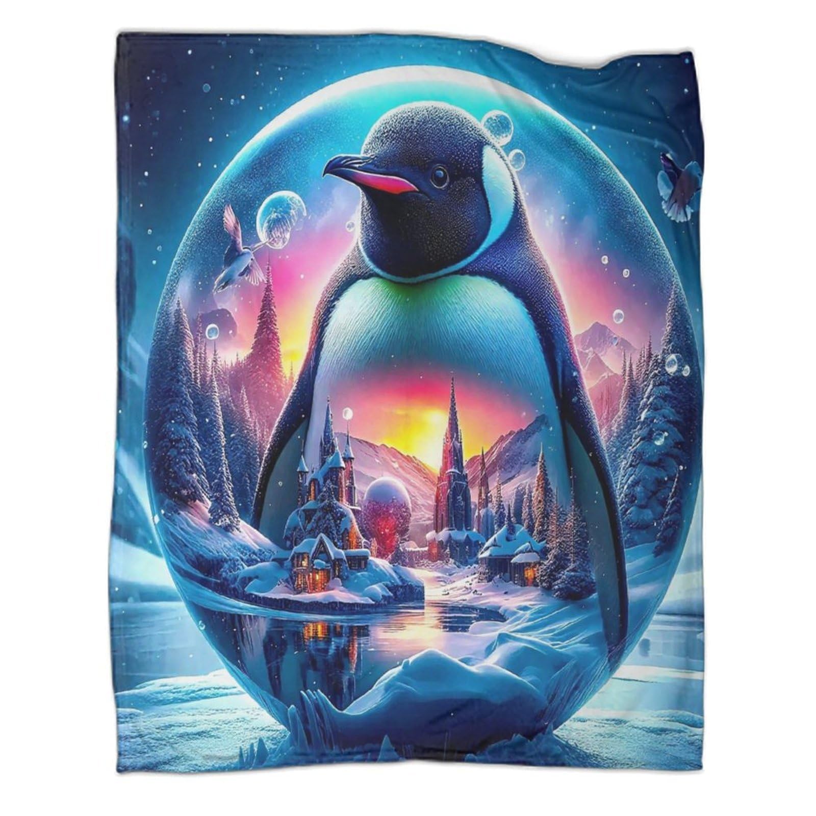 Couverture 3D en flanelle fantôme pingouinCouverture Jetable 150x200cm pour lit et canapé
