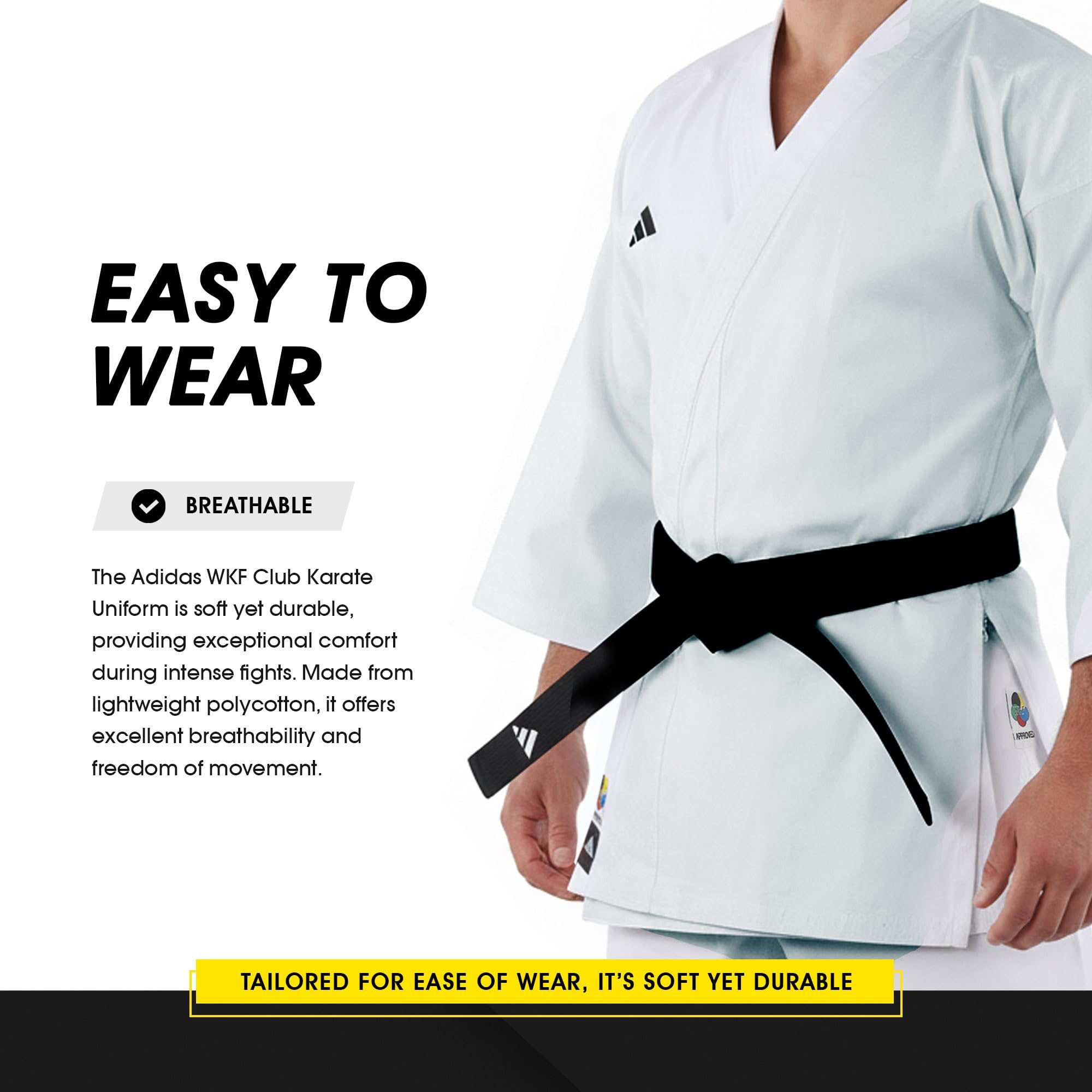 adidas Karate Gi Adulto Niños Blanco Club Estudiante Uniforme Hombres Mujeres Niños Niñas 8oz Traje