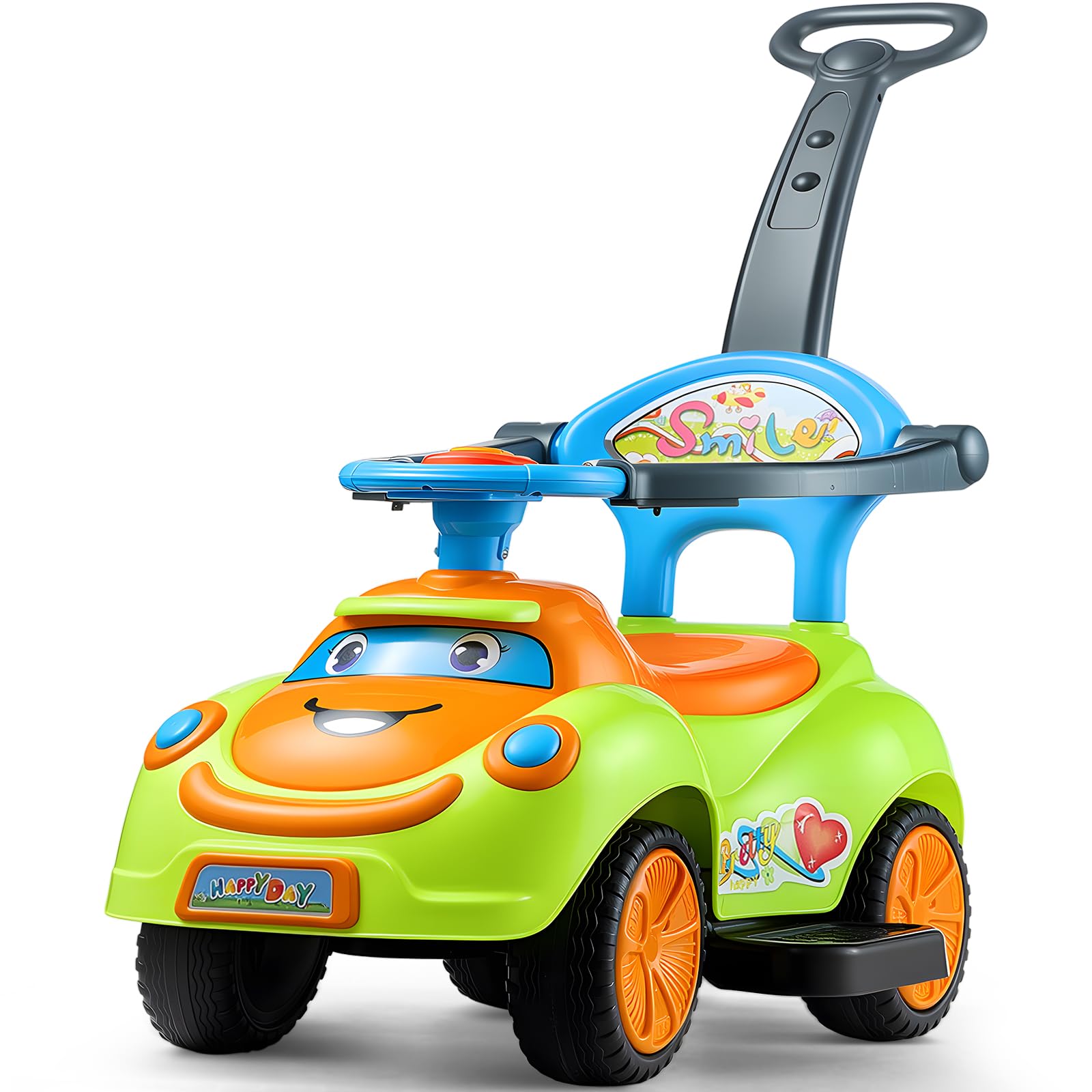 VEVOR Macchinina a Spinta Giocattolo Auto per Bambini, Capacità 25 kg, con Spondina di Sicurezza, Maniglia, Macchina Cavalcabile per Bambini per Sviluppo Muscolare ed Equilibrio