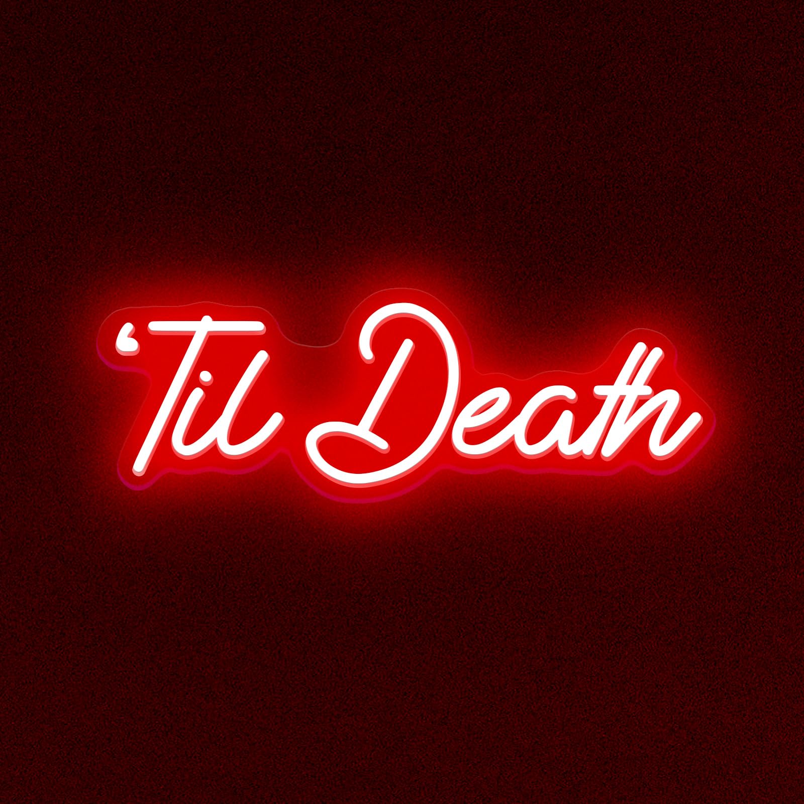 Til Death Neon Sign USB Powered with Dimmable Switch for Wall Decor Red Led Til Death Light Sign for Wedding Engagement Birthday Anniversary Proposal Party Decor Valentines Day Gift — image 1