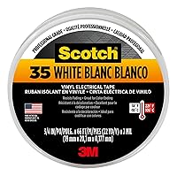 Vista 1 de 3M 10828 Scotch 35 - Cinta de codificación de color eléctrica de vinilo, 3/4 pulgadas x 66 pies, color blanco
