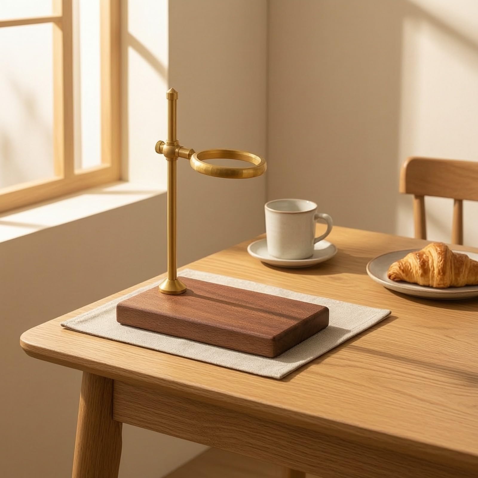 Filtro Pour Over con Base in Legno Compatto con Base Antiscivolo Minimalista Anello Regolabile per Ufficio, Stile B