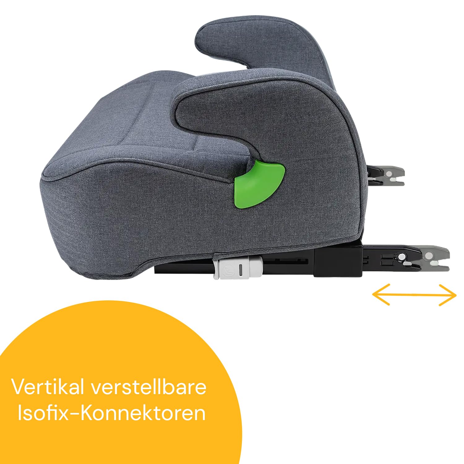 Osann Junior Isofix, Sitzerhöhung Auto Kinder, extra weiche und sichere Kindersitzerhöhung mit Isofix, 126-150 cm (ca. 15-36 kg), Sitzschale i-Size - Elephant Grey