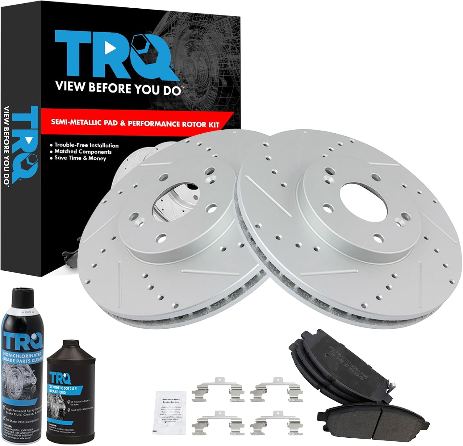 Front performance brake pad & rotor kit for Acura MDX