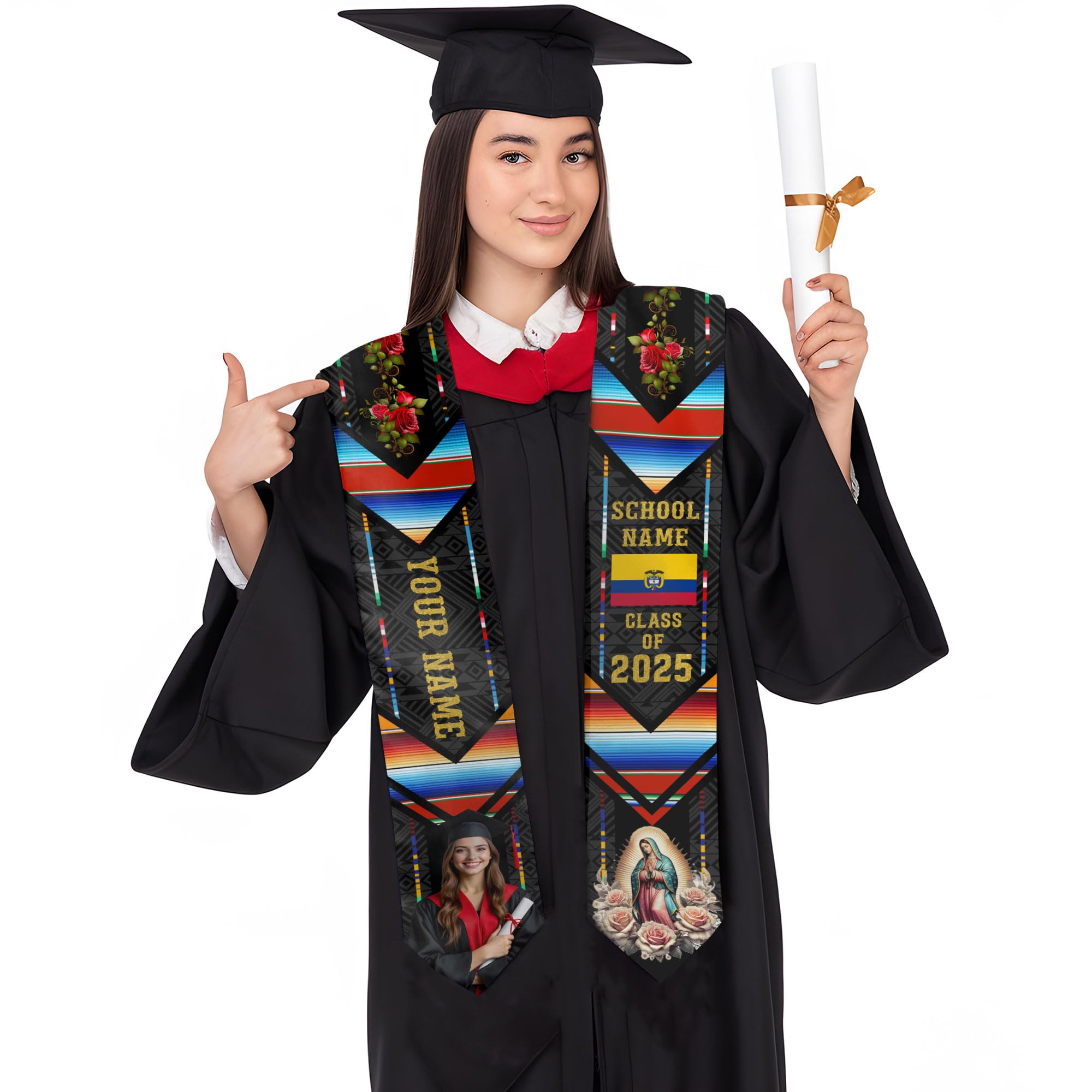 MonkeyVan Personalized Colombia Graduation Sash 2025, Custom Colombian Graduation Stole, Colombia Flag Stole for Class of 2025 Colombia8