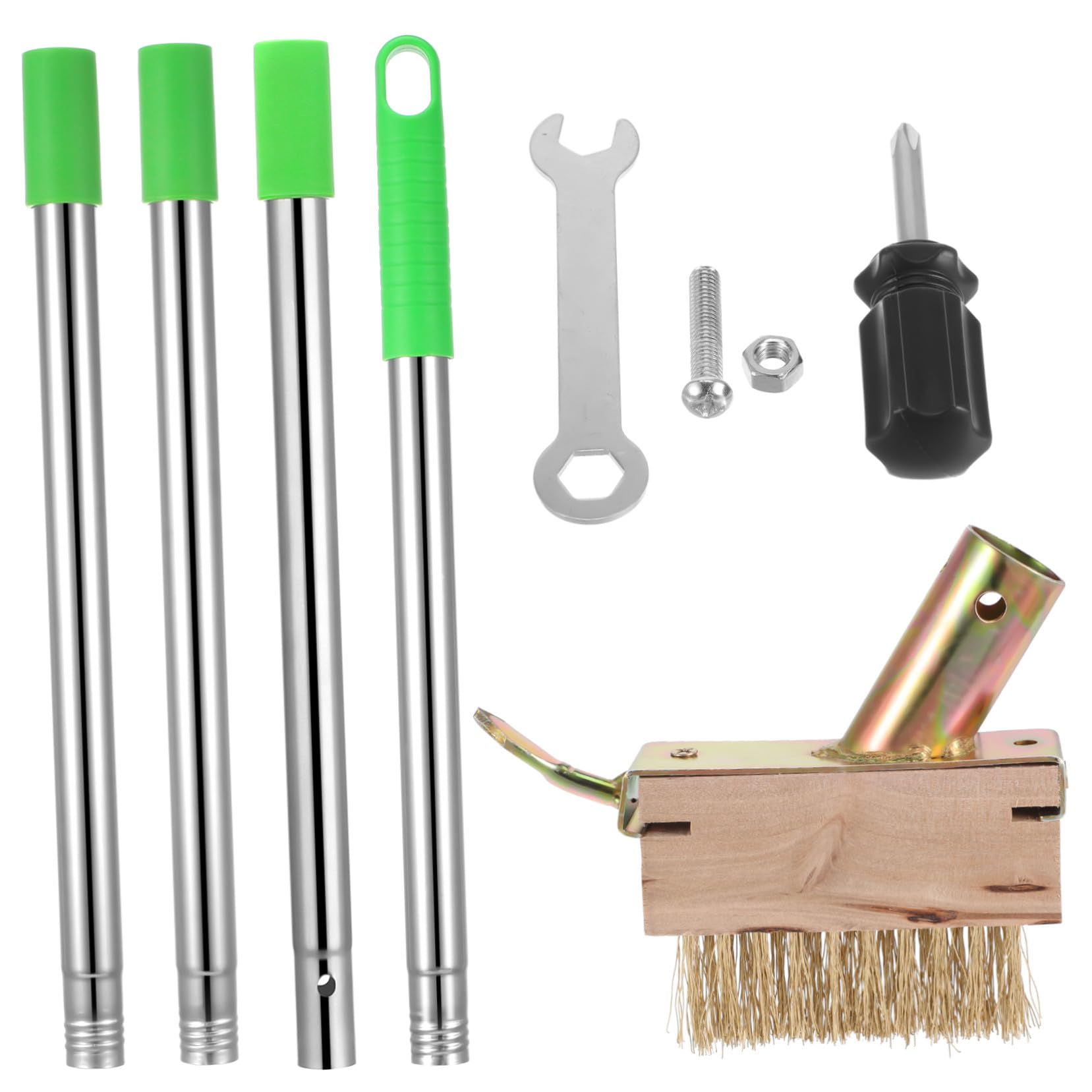 BESPORTBLE Brosse Désherbage Fissures Outil Nettoyage Manuel Long Manche pour Pavés Trottoirs Jardins