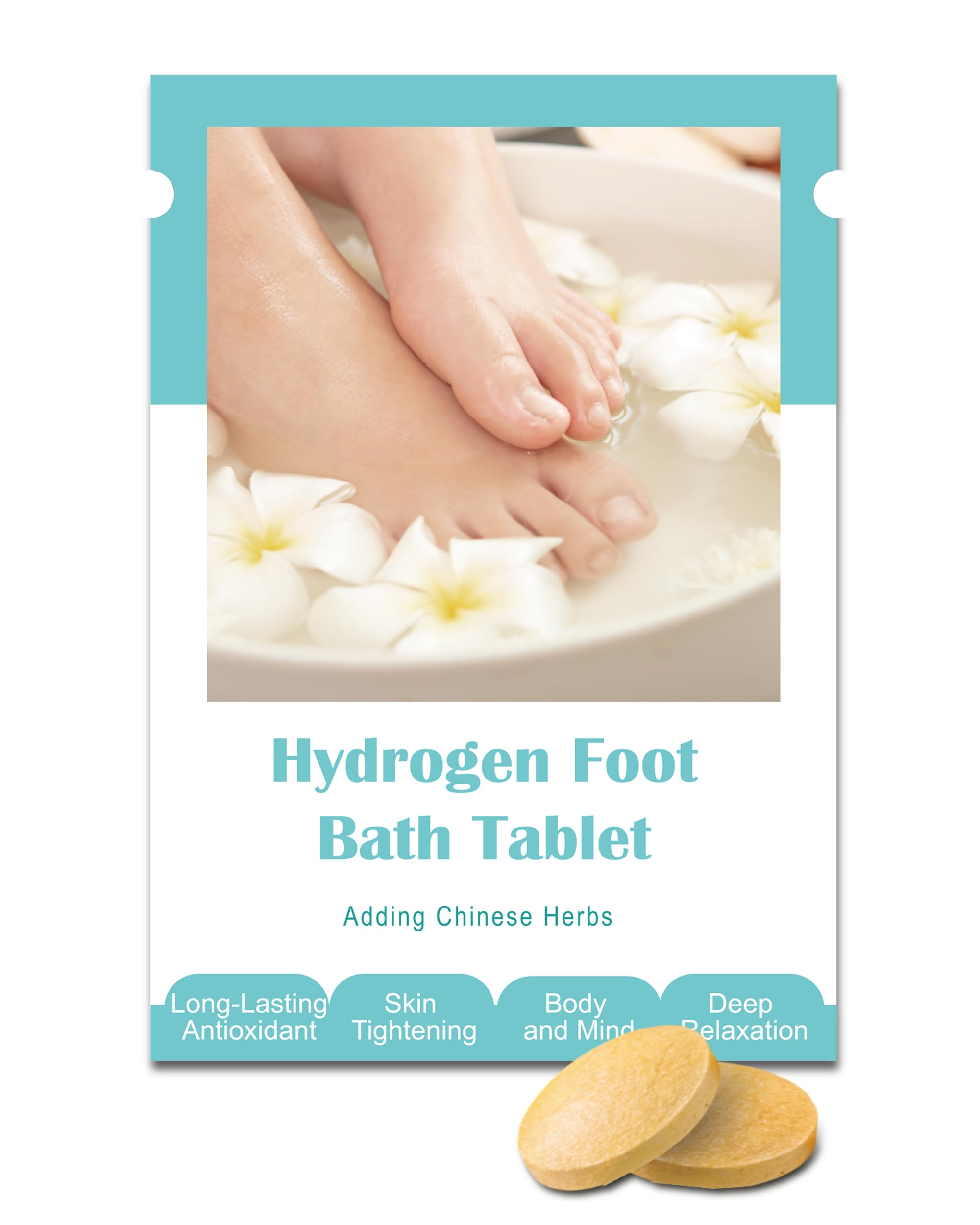 Hydrogen Foot Soak Effervescent Tablets 3 Pack | Ginger & Mugwort Herb Foot Bath, Relaxing Spa Pedicure Care | Improves Circulation, Soothes Tired