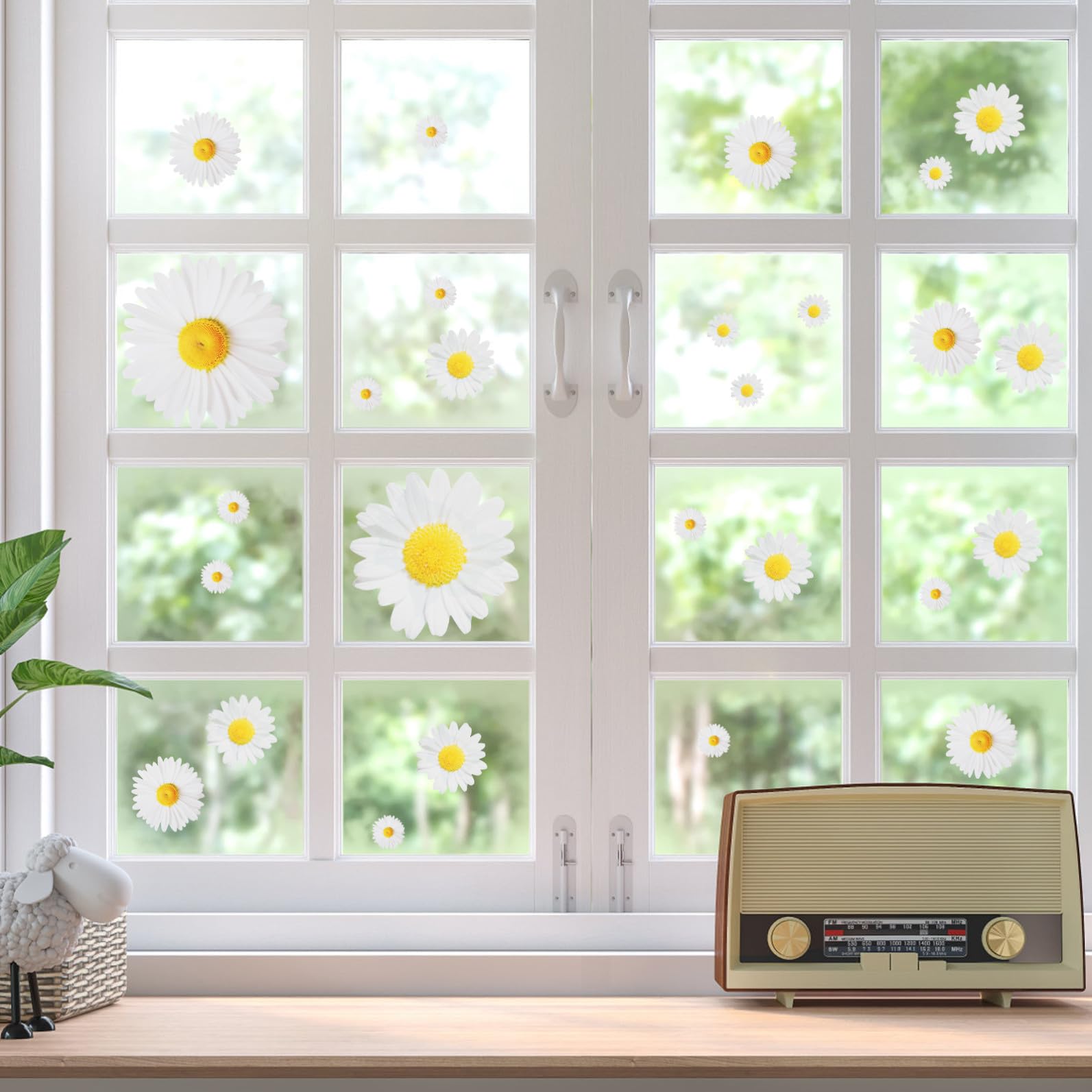 NUOBESTY Adesivi Murali Margherita Decalcomanie Murali Floreali Rimovibili Fai da Te Fiori Margherita Decorazione Artistica da Parete per Bambini Decalcomanie Autoadesive da Soggiorno per