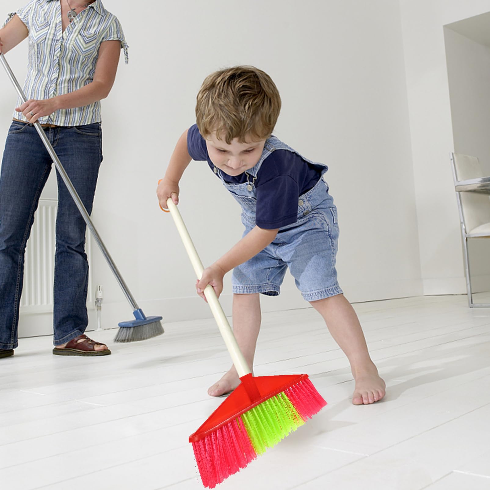 Ipetboom 2 Pack Plastic Broom Heads Replacement Sweeper Head for Brooms Kitchen Broom Part Easy to Clean Home Floors Random