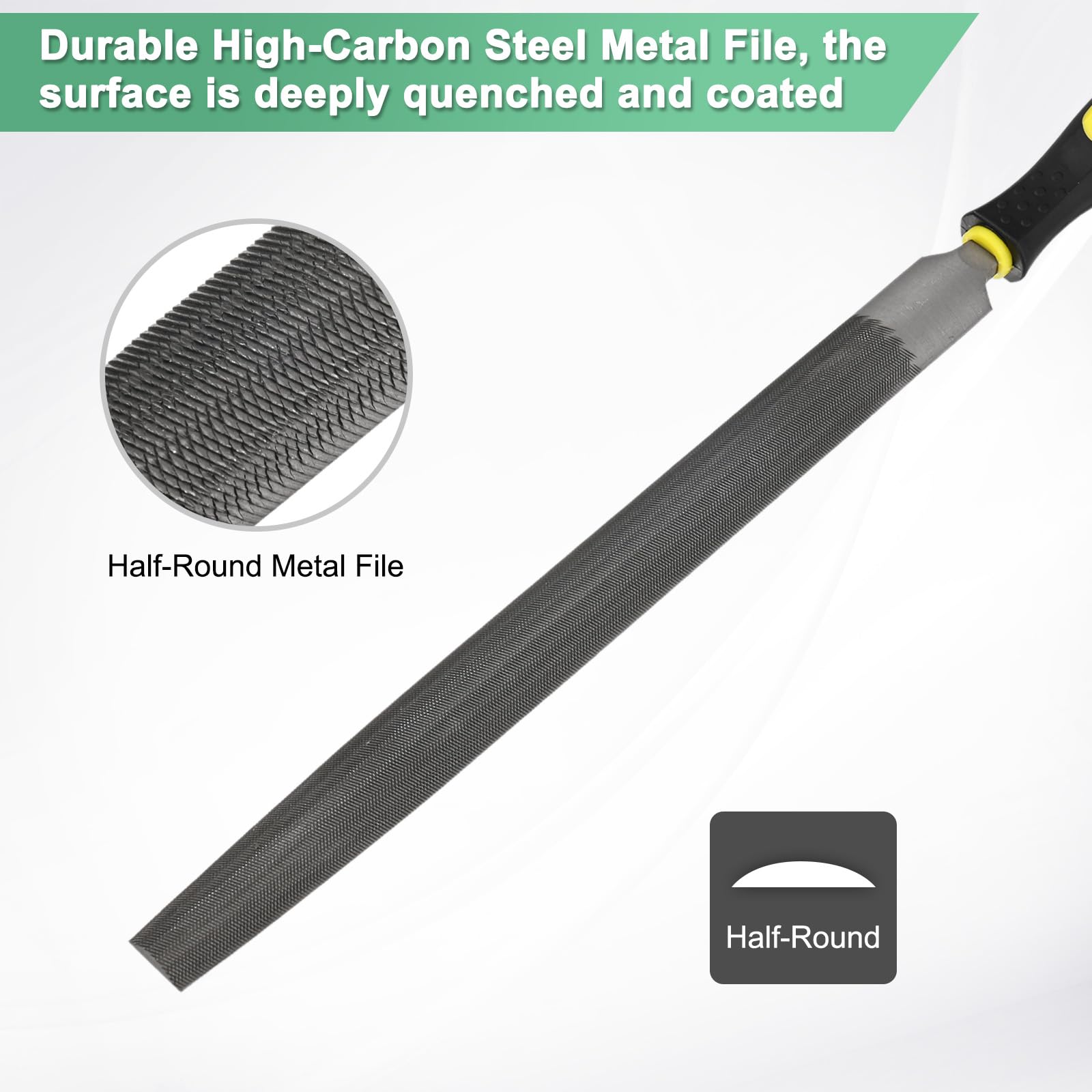 M METERXITY 2-Pack Half-Round Metal File 12 Inch - Image 2