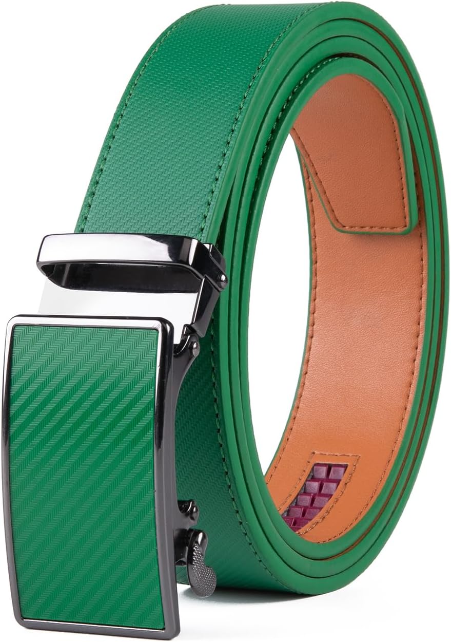 Fabio Valenti Mens Belt,Ratchet Belt Dress with 1 3/8" Genuine Leather with Easier Adjustable Buckle, Trim to Fit