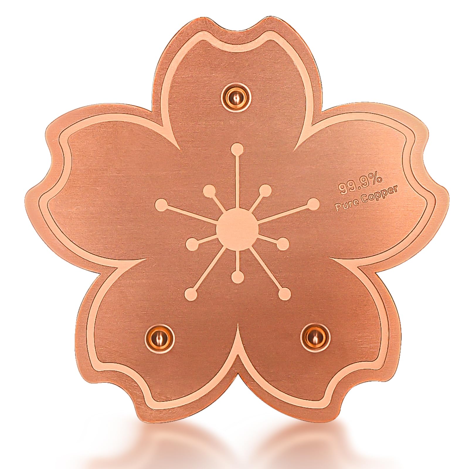 Yncotte 99.99% Pure Copper Bird Bath Disk, Triple-Point Support Design Lower Cleaning Frequency for Physical Safe Water Purify Outdoor Bird Bowls