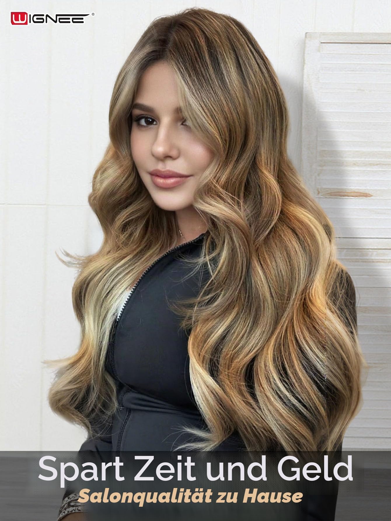 WIGNEE 100% Echthaar Extensions 51 cm (20 Zoll) Double Weft Remy Human Hair mit Micro Beads, 2 Packs 100 g Strähnchen Blond – Wiederverwendbar für Damen, Salon Look Volumen für Alltag & Hochzeit
