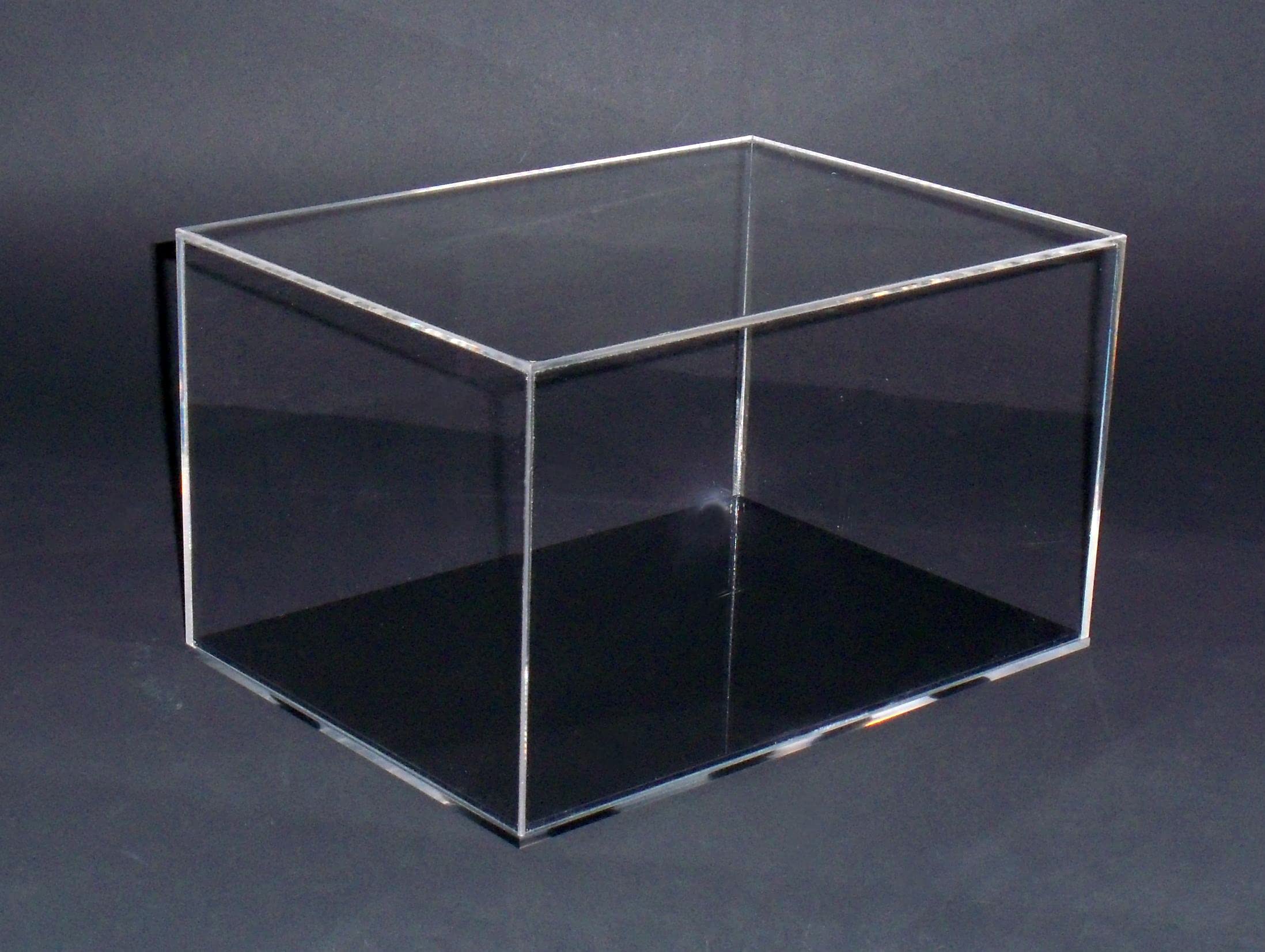 Teca Vetrina in Plexiglass per Modellini, Lego, Diorami con Base Nera, 40x30x30 cm