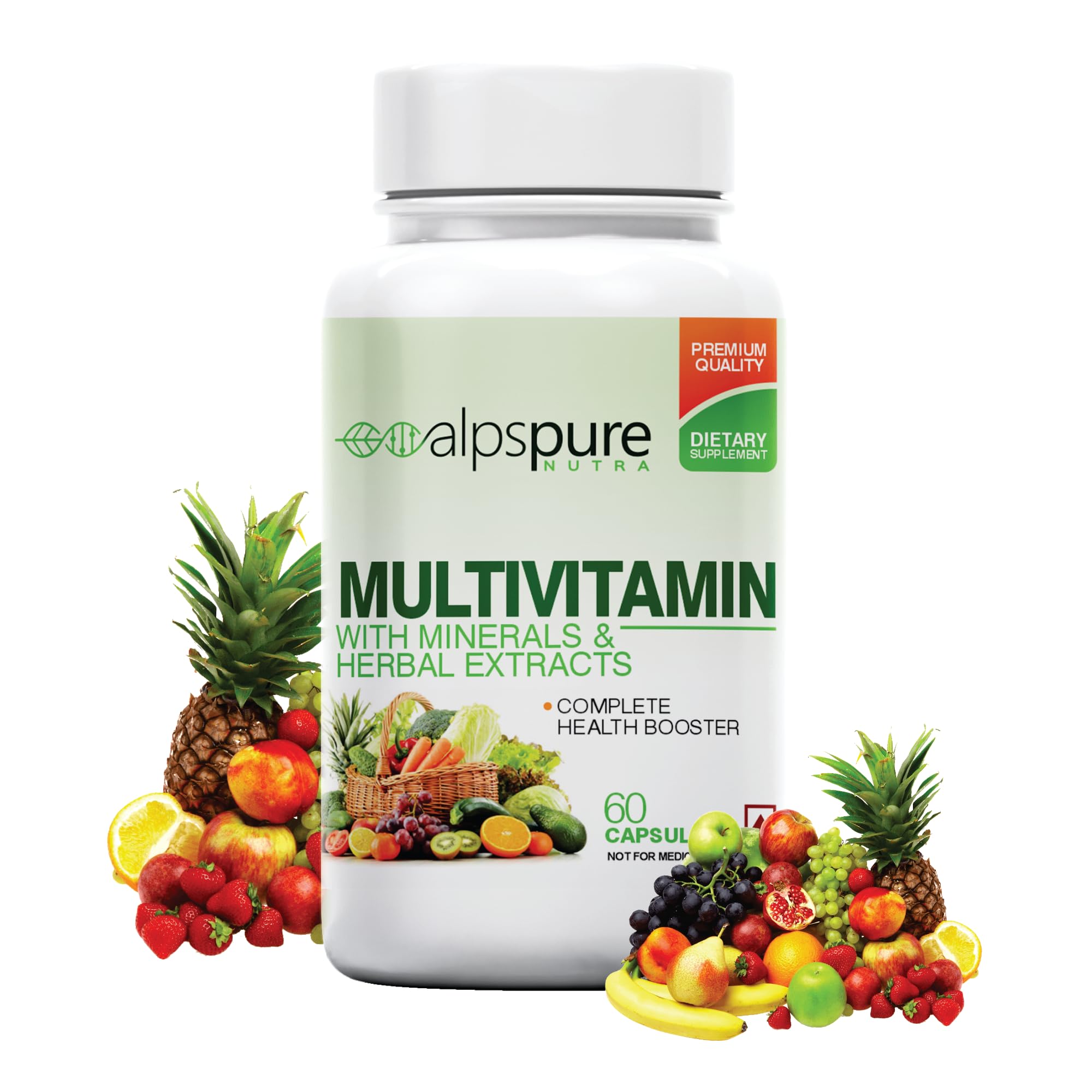 NUTRA Multivitamin- Complete Health Booster- With Herbal Extracts and Minerals- 60 Capsules
