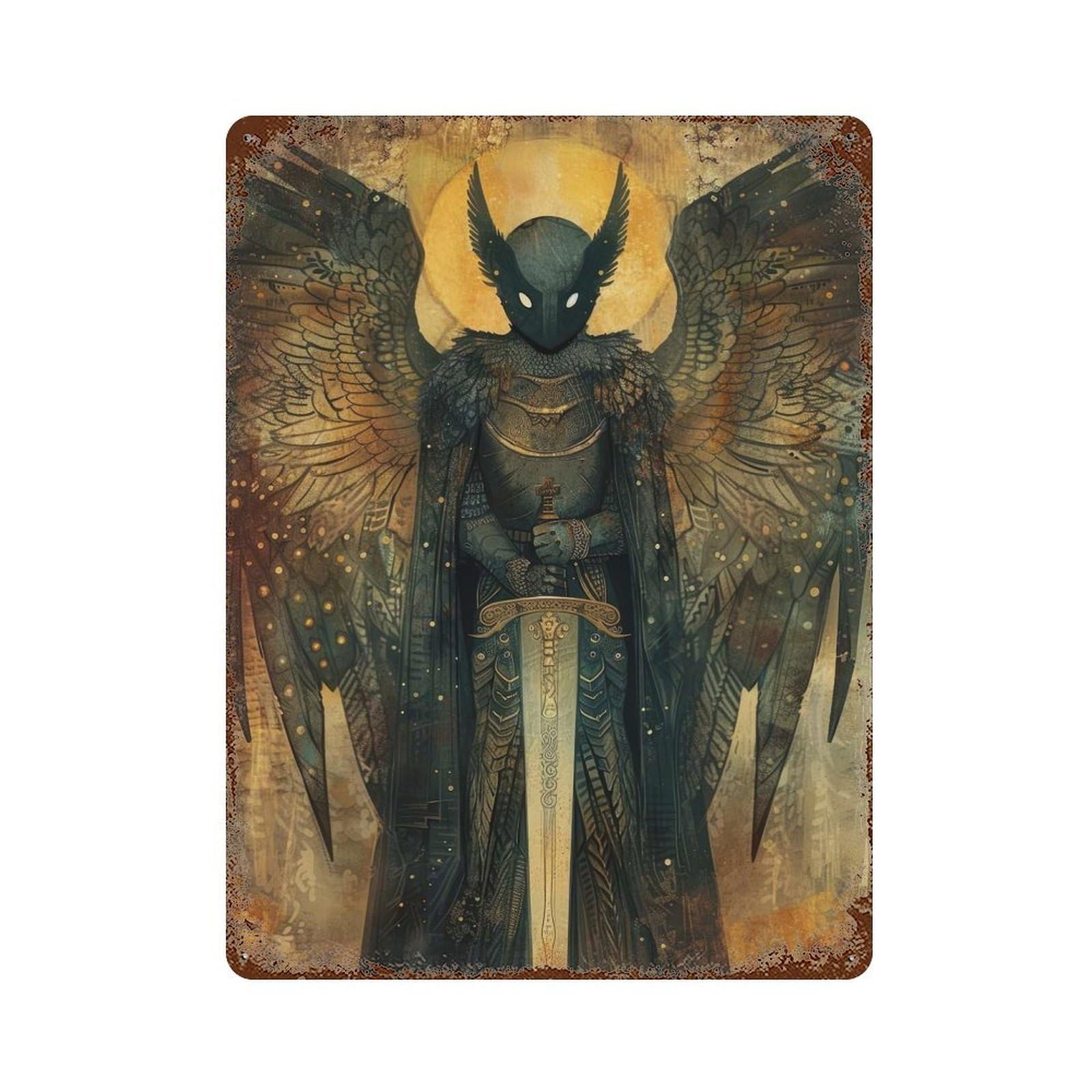 Guardian Angel Retro Metal Sign 15.7"x11.8", Ideal for Cafe, Home Bar And Lounge Decor