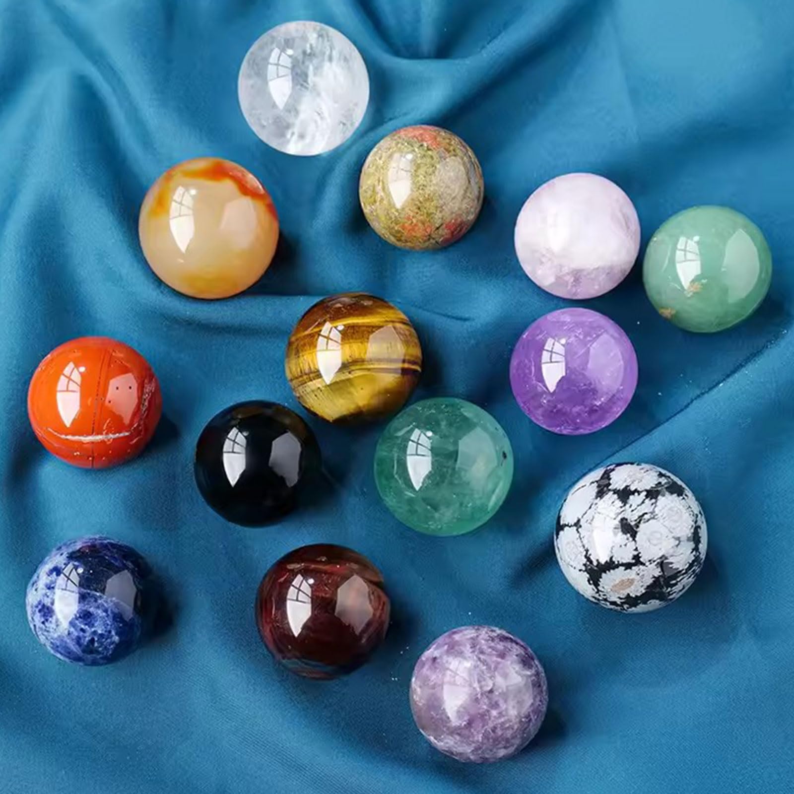 Kryształowa kula-naturalna sfera kwarcowa 5 szt. uzdrawiających kamieni szlachetnych kula 1,2" polerowane kryształowe kule kamienie kieszonkowe palmowe kryształy do ​​medytacji czarów reiki równoważen