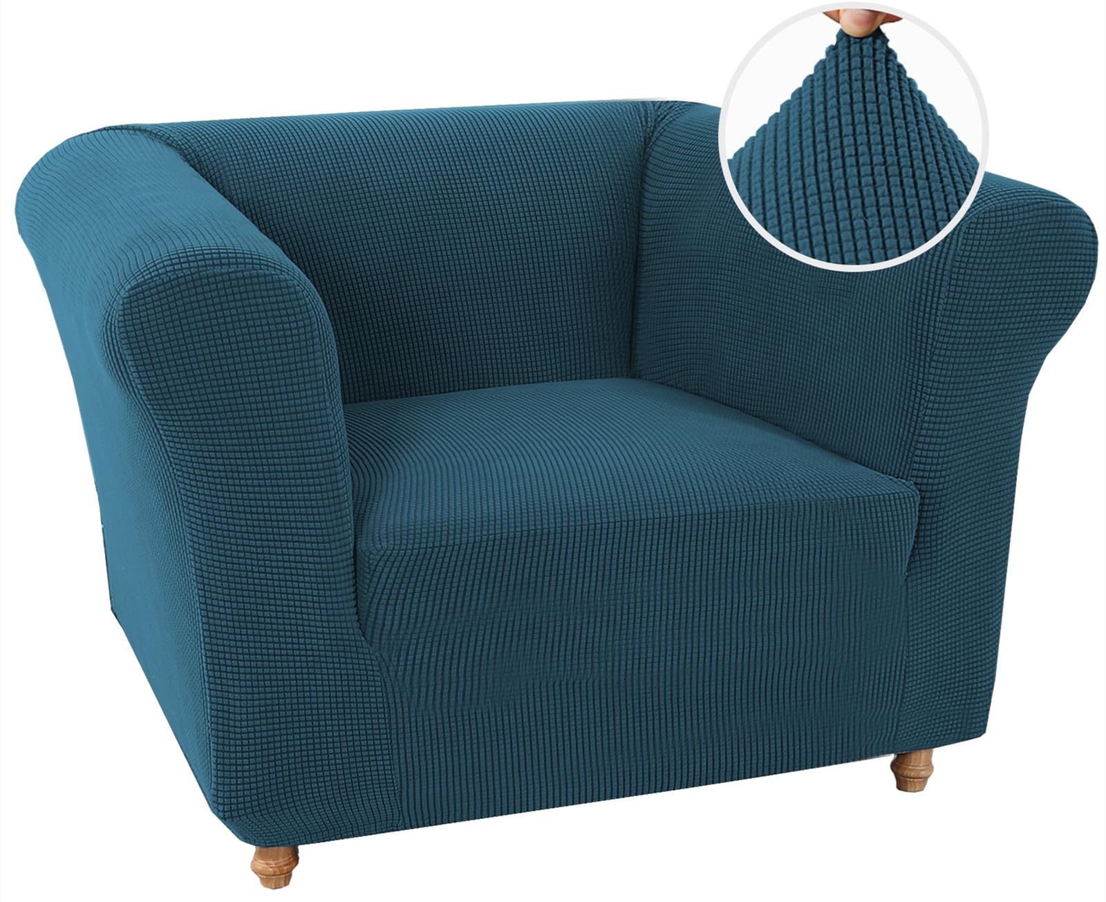 Wjhdwyd Deep Teal Chesterfield Stretch Sofa Cover Non-Slip Stain Resistant Stretch Sofa Slipcover 3 Seater Sofa Cover With Armrests Super Soft Fabric(,1 Posto)