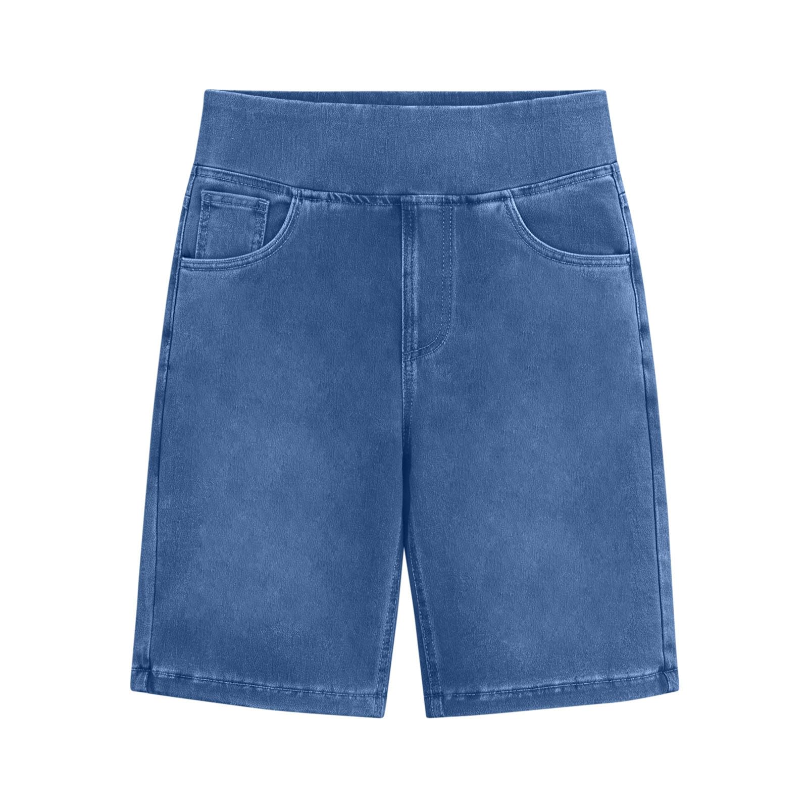 Short Femme Jeans Chic Mode Hot Pants Décontracté Élastique Taille Short Jean Femme D'été Amincissant Bermuda Baggy Taille Haute Vêtements Couleur Unie Pantalon Court avec Poches Tailles S à XXL