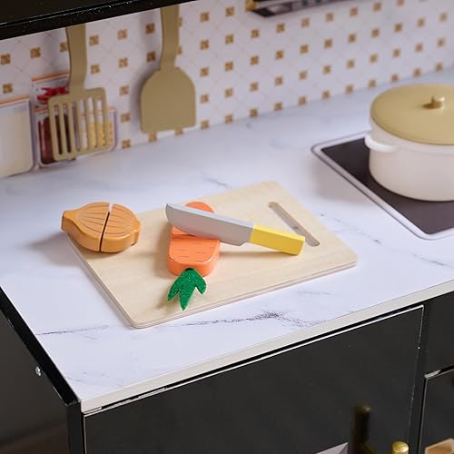Miniatura 11 de Teamson Kids Cocina de madera para niños pequeños con accesorios, juego de cocina de simulación para niños a partir de 3 años, juego de cocina de