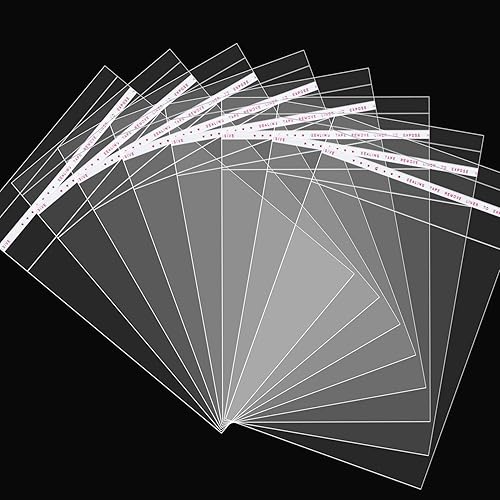 120 bolsas de celofán autosellantes transparentes de 6 x 10 pulgadas, bolsas de polietileno de plástico transparente de 1.4 mils, bolsas