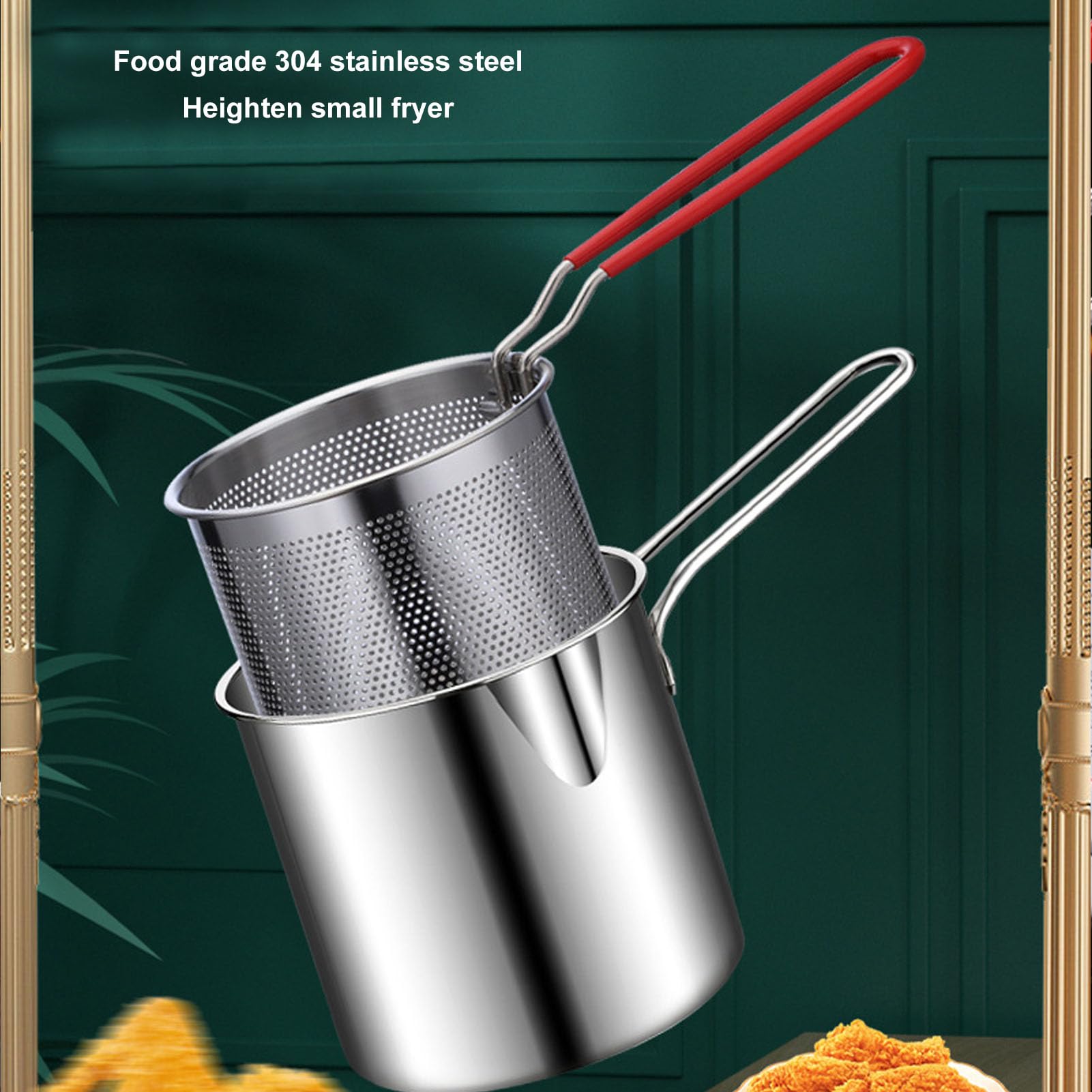 Pentola Friggitrice Mini In Acciaio Inox Con Cestello – Ideale Per Patatine, Pollo E Fritture Croccanti A Casa