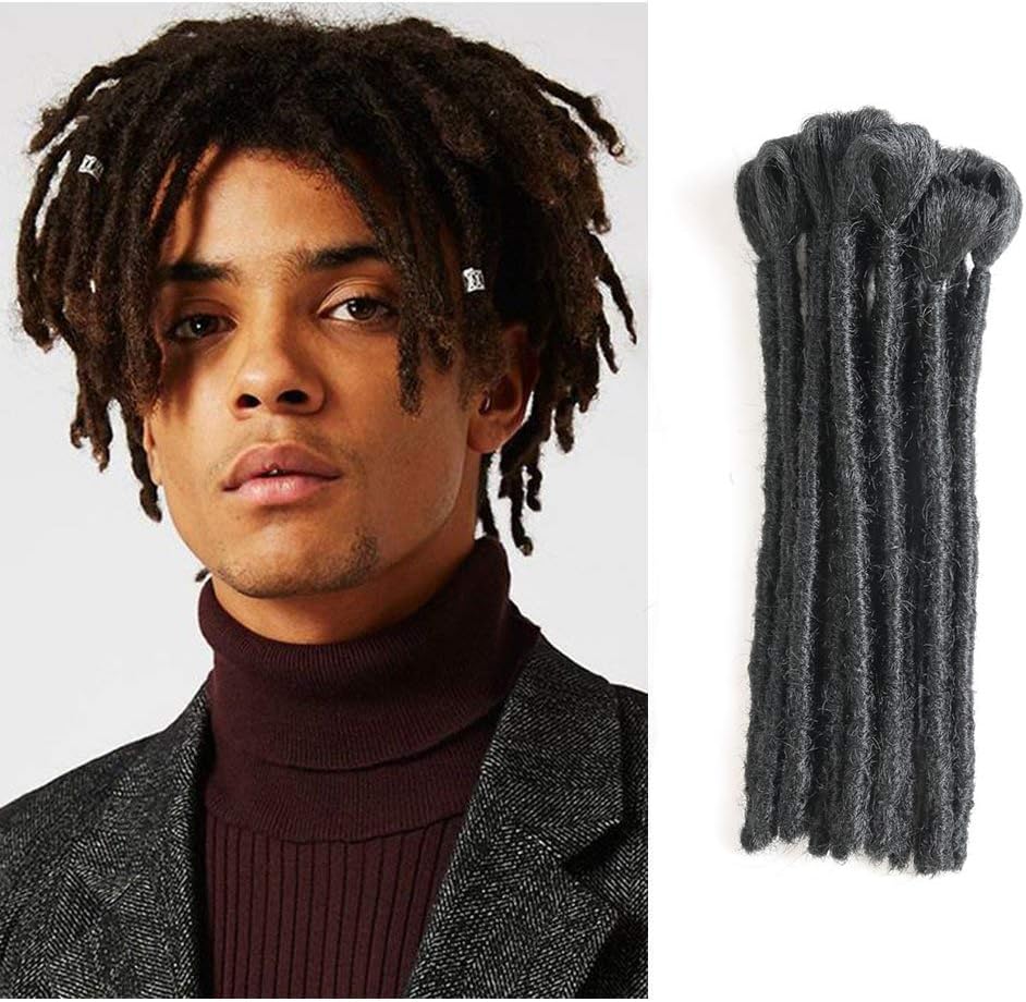 Dreadlocks Extension 8Inch Dreads Handmade Synthetic Hair For Men 30Strands/Pack Crochet Braiding Hair From Reggae Culture (30Strands，M1)