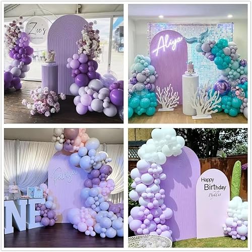 Miniatura 6 de Cubiertas de fondo de arco onduladas moradas de 3 x 6 pies, cubiertas de paneles arqueados para bodas, fiestas de cumpleaños, decoración de