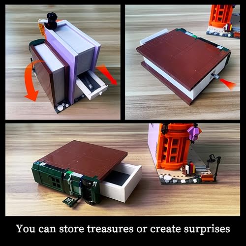 Miniatura 5 de Book Nook - Juego de construcción compatible con Lego para adultos, kit de bloques de construcción para niños y niñas de 8 a 14 años más, estantería