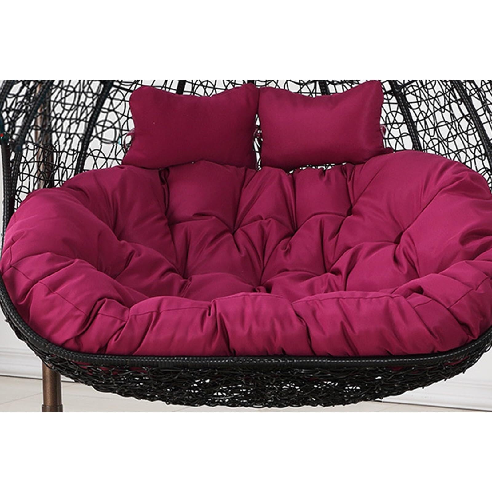 NMVAWIPT Egg Swing Cushion For Double Chairs, 59x43.3 Inch With High-Density Filling, Water-Repellent Cover(Purple)