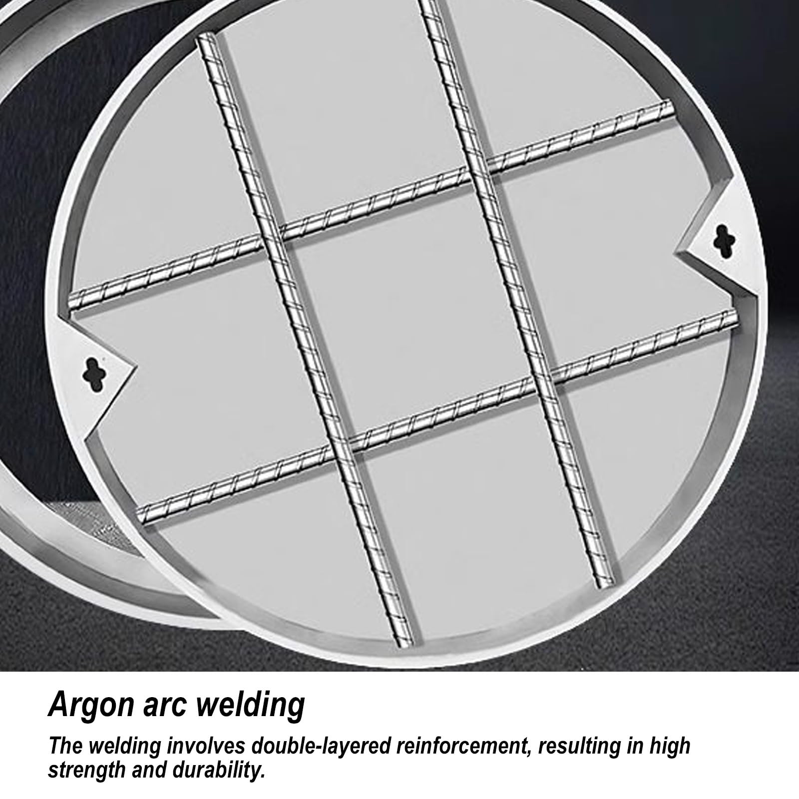 Tapa Arqueta, Tapa Arquetade Tipo Oculto, Nervaduras de Refuerzo de Doble Capa, Orificios para Asas, Convenientes para el Mantenimiento Diario(60cm/24in)