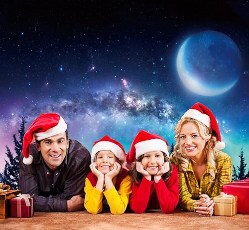 Miniatura 5 de Caaerttply Telón de fondo de cielo nocturno estrellado para fotografía, 10 x 8 pies, vista nocturna del bosque, telón de fondo para fotos, universo