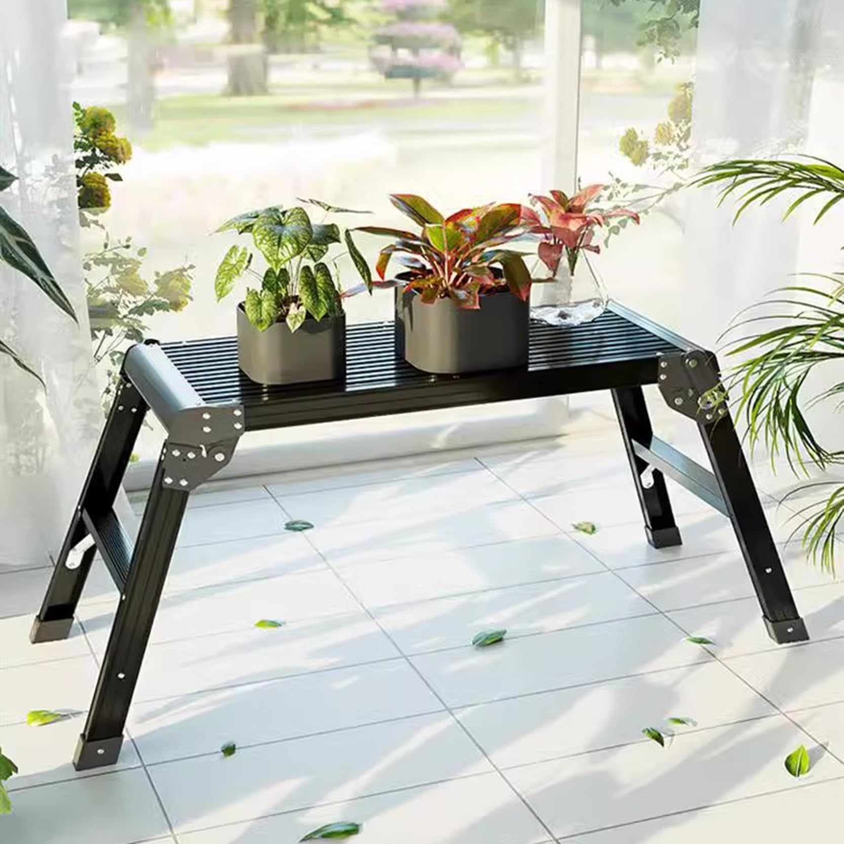 Drabina 150 kg platforma robocza, duża składana aluminiowa drabina schodkowa 75 cm, przenośna platforma rusztowania, krzesło domowe, wytrzymały stołek schodkowy