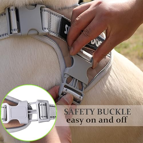 Miniatura 3 de Chaleco de servicio para perro, arnés para perro de servicio de entrenamiento sin tirones y correa de 5 pies, chaleco ajustable de nailon