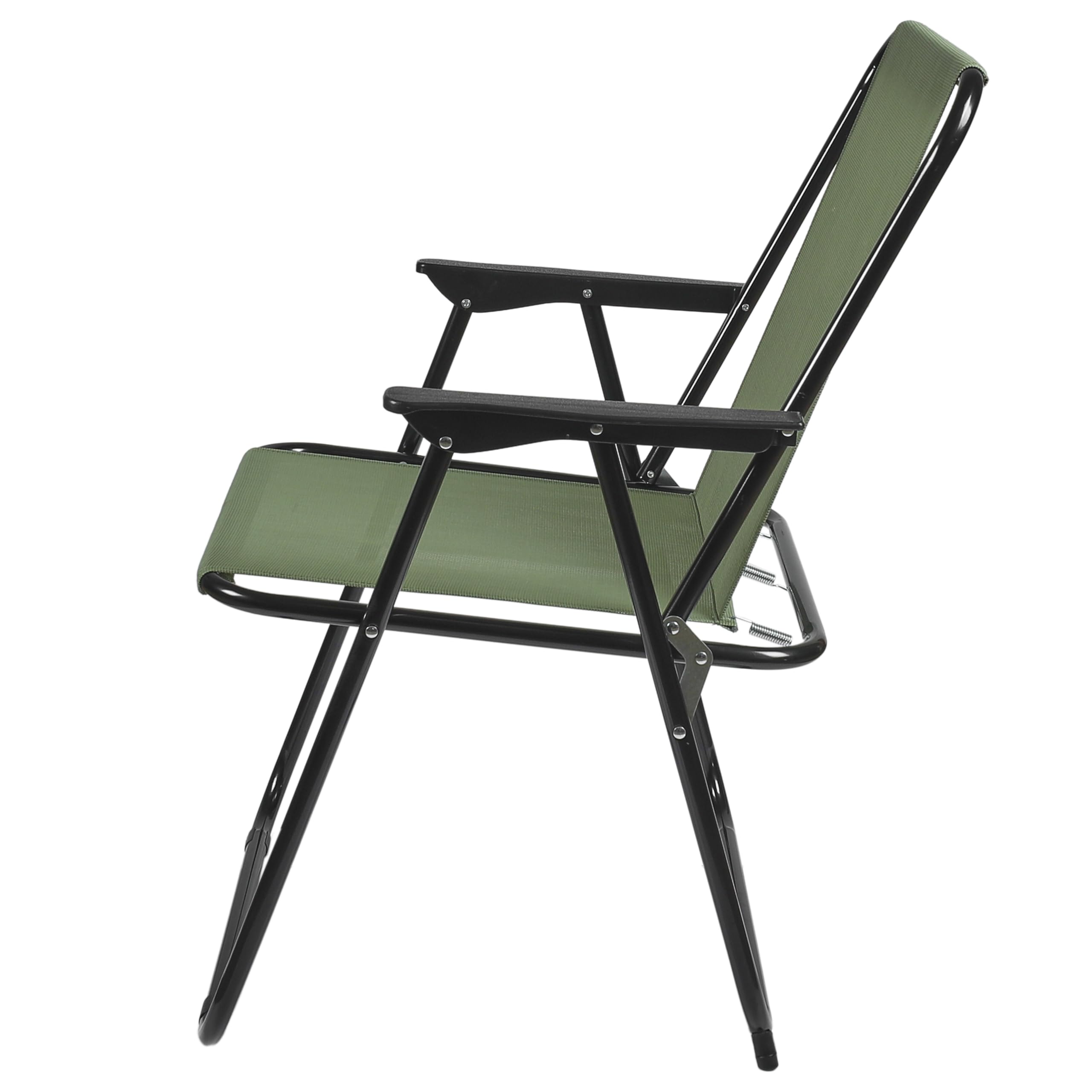 HOME DECO FACTORY - HDO0344 Chaise Pliante Kaki - Mobilier d'Extérieur - Assise d'Extérieur - Dimensions 51 x 75 x 60 cm - Hauteur Assise 36 cm - Traitement UV - Textile Vert
